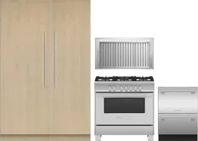 5 Piece Package Includes Refrigerator, Freezer, Range, Hood And Dishwasher